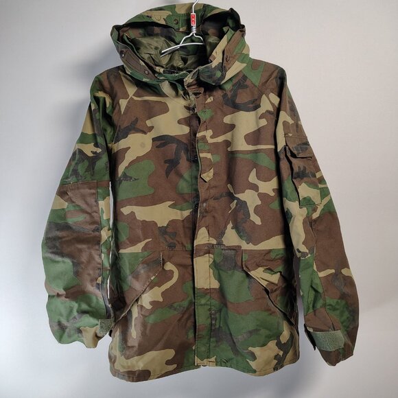 USGi Woodland Camo Parka Jacket Gen 1 Cold Weather ECWCS Mens Large Short - Picture 2 of 14